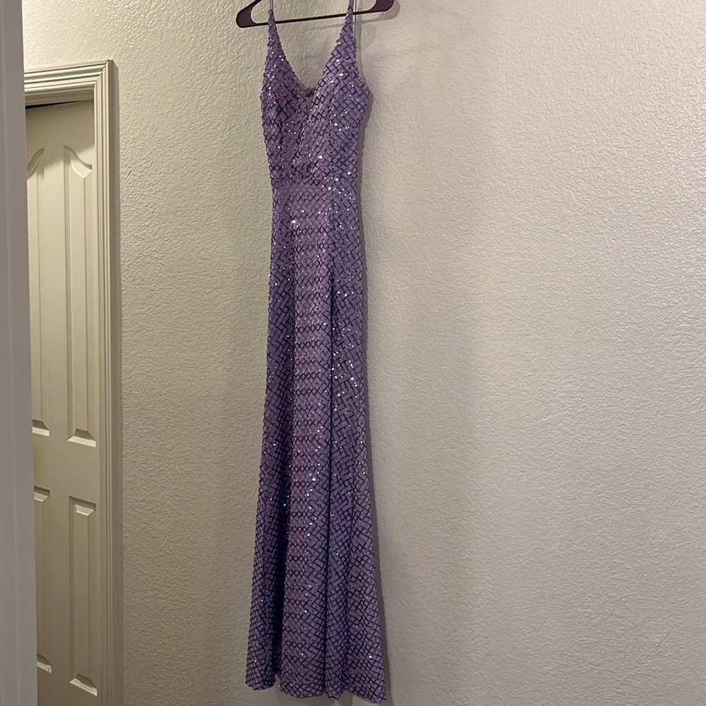 B Darlin Purple Sequin Dress Size 7/8